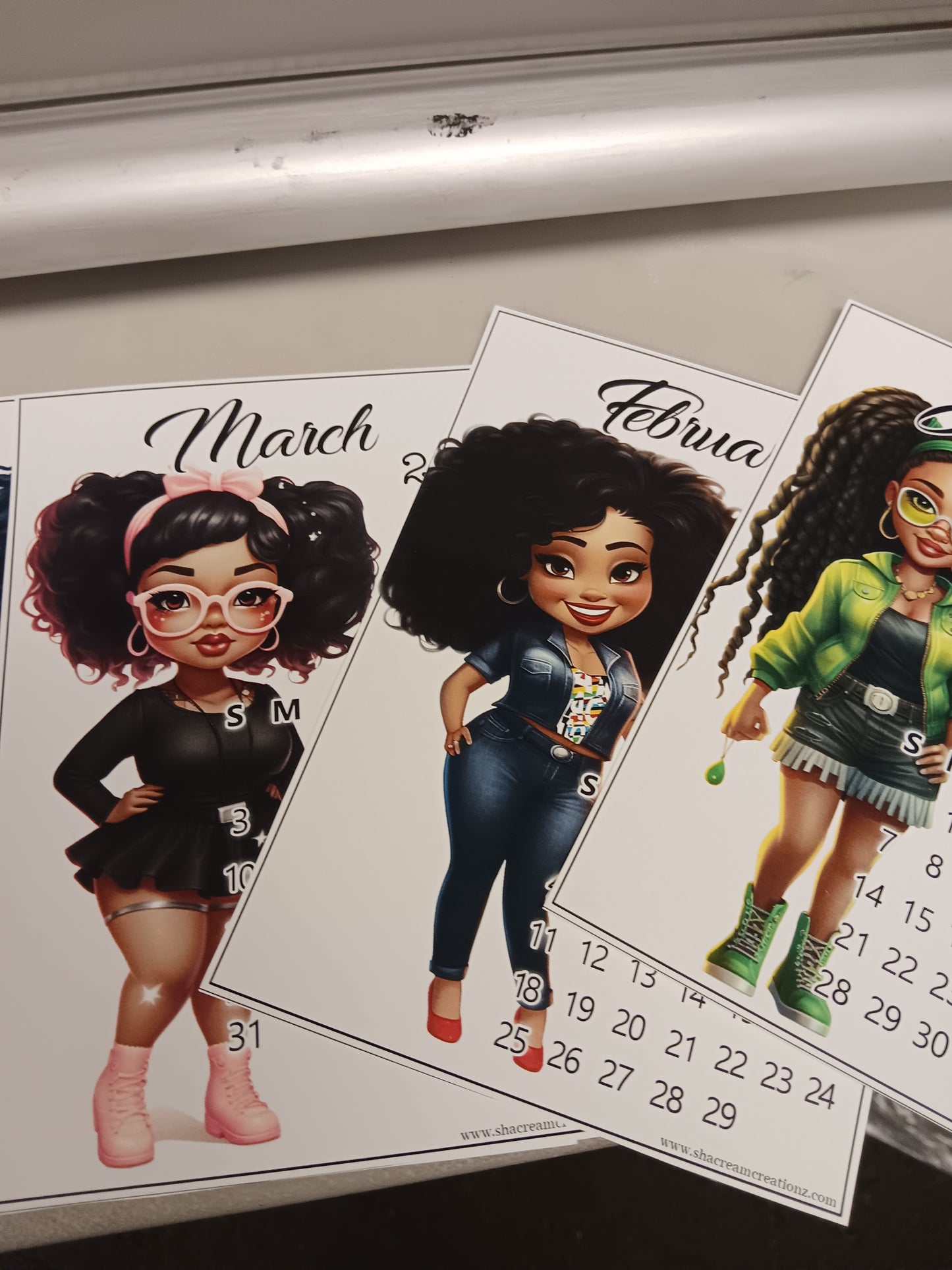 Cute lady calendar
