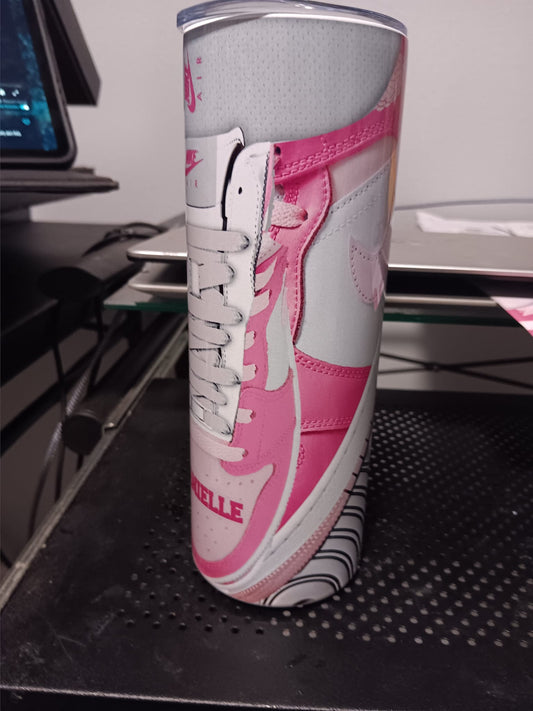Pink Nike Air Force Tumbler