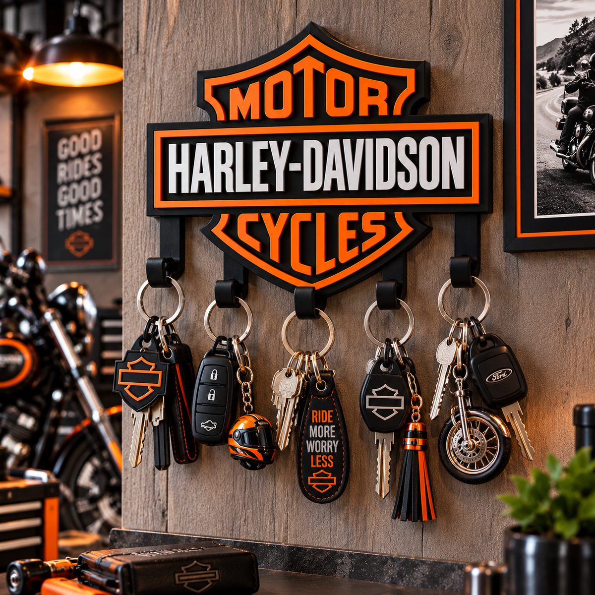 Motorcycle-Inspired Wall Key Holder