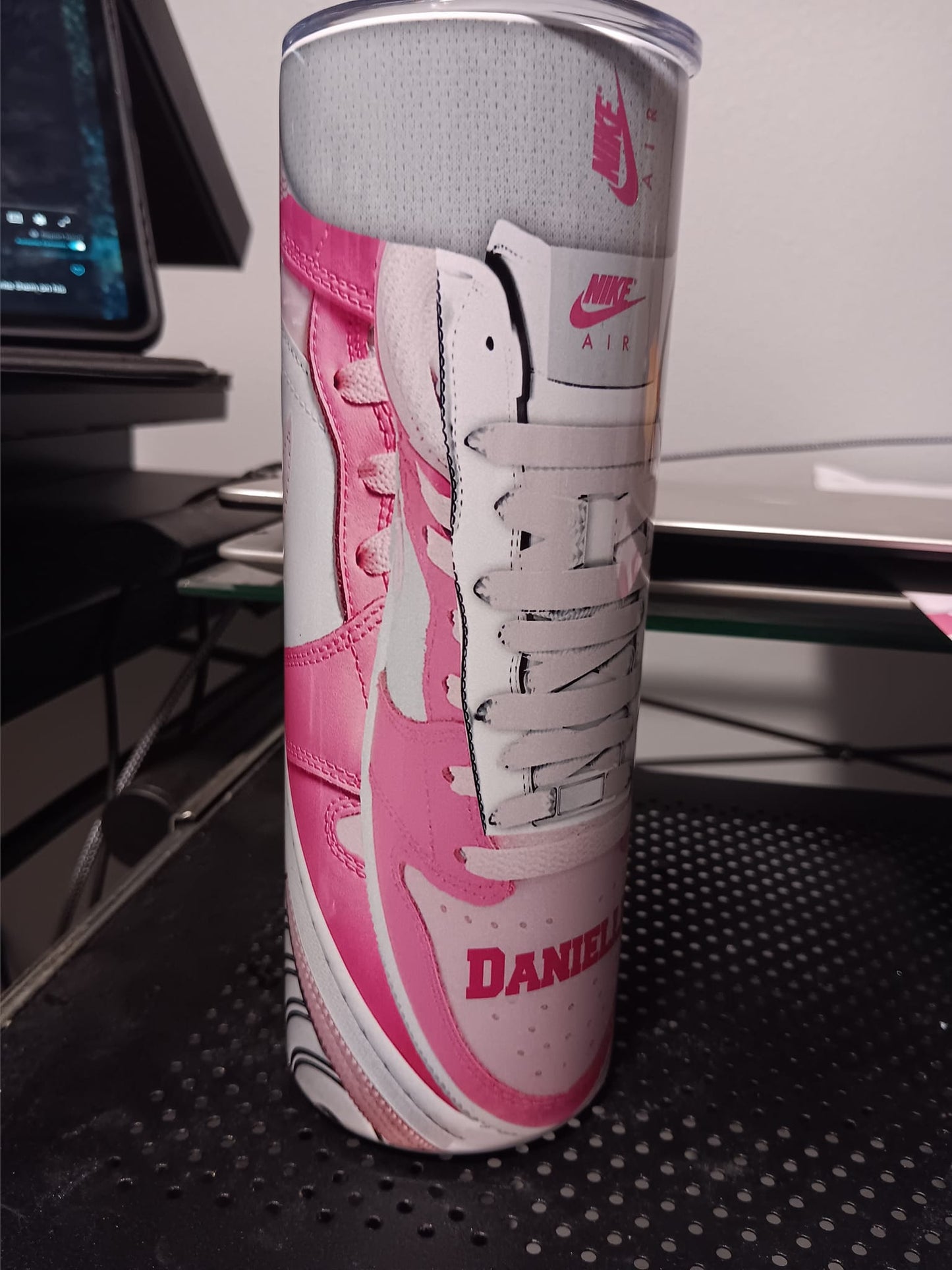 Pink Nike Air Force Tumbler
